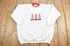 Vintage 1990s Light House Embroidered Crewneck Sweatshirt