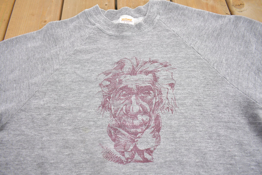Vintage 1970s Albert Einstein Raglan Crewneck Sweatshirt