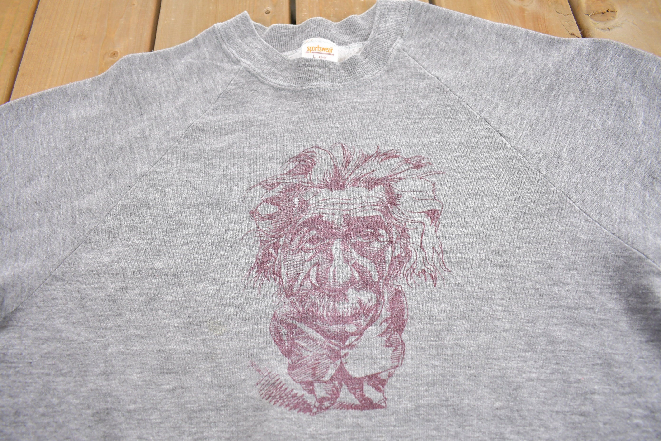 Vintage 1970s Albert Einstein Raglan Crewneck Sweatshirt