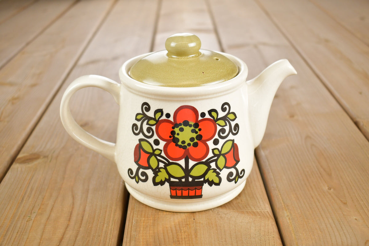 Vintage 1960s Sadler Floral Ceramic Tea Pot