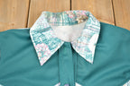 Vintage 1970s Abstract Floral Western Button Up Shirt