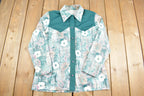 Vintage 1970s Abstract Floral Western Button Up Shirt