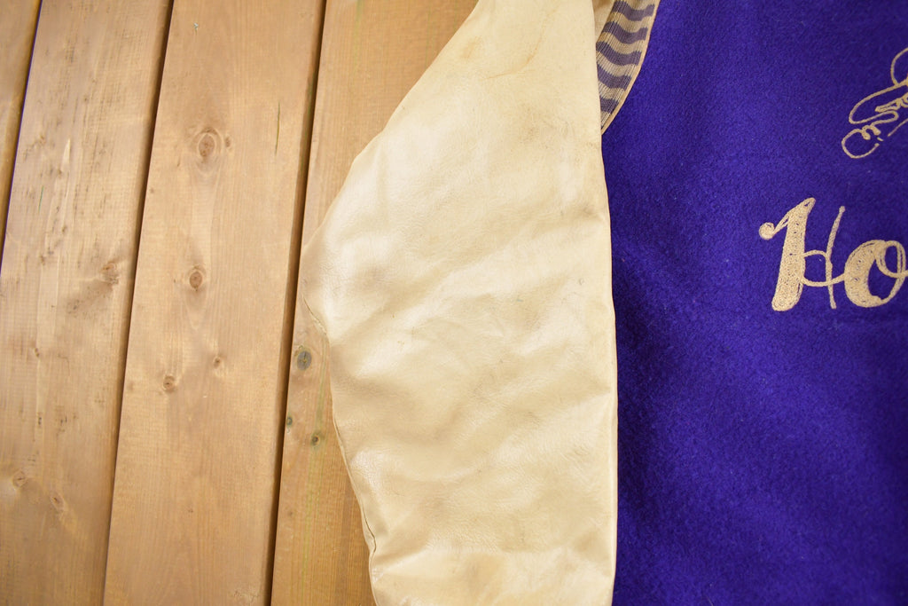 Vintage 1975 L'Anes Hornets Chain Stitched Leather Varsity Jacket