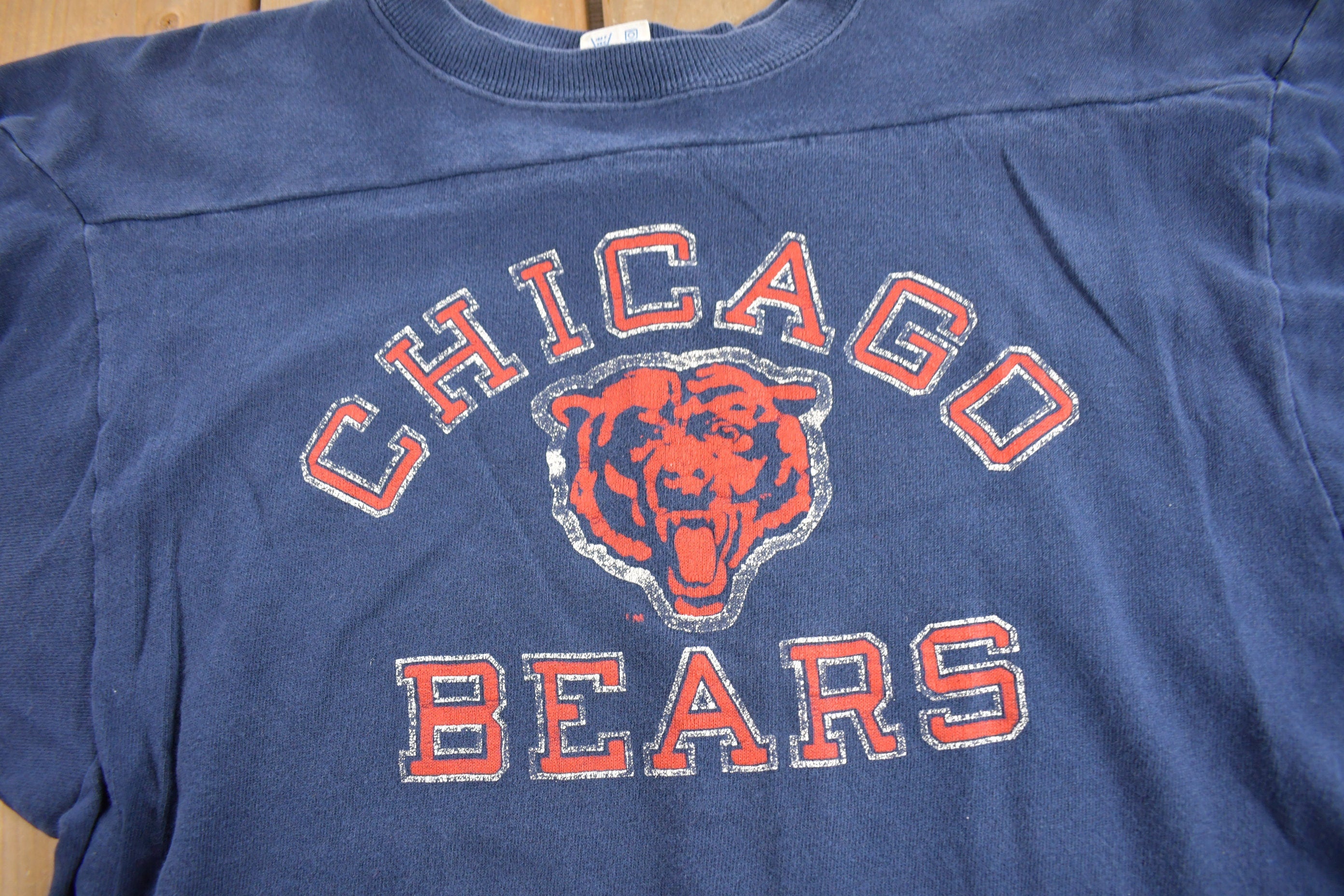 Vintage 1980s Chicago Bears NFL Jersey Style Champion T-Shirt