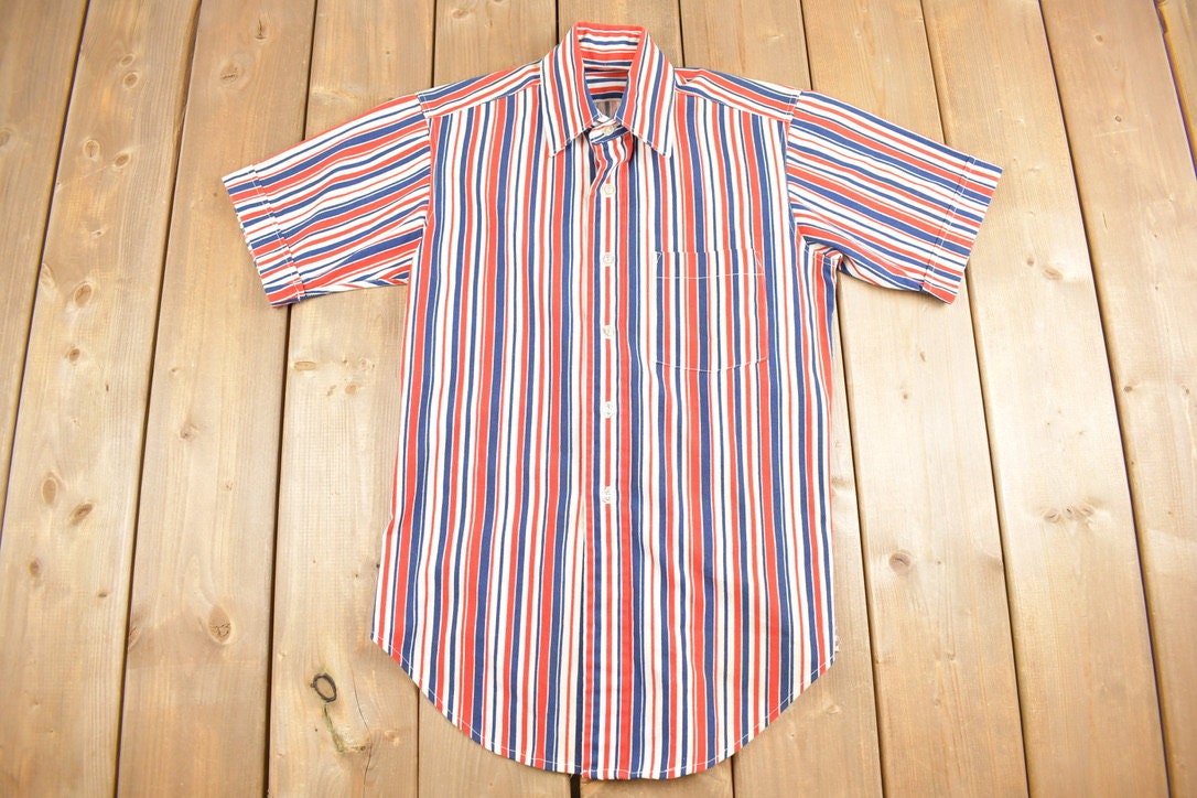 Vintage 1970s Striped Button Up Shirt
