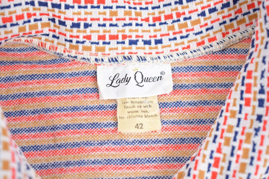 Vintage 1970s Lady Queen Wool Button Up Shirt