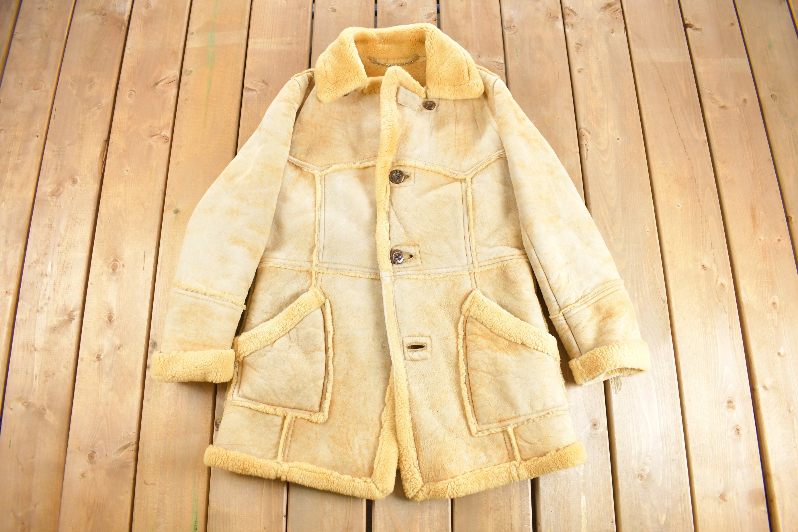 Vintage 1970s Sears The Mens Store Shearling Jacket