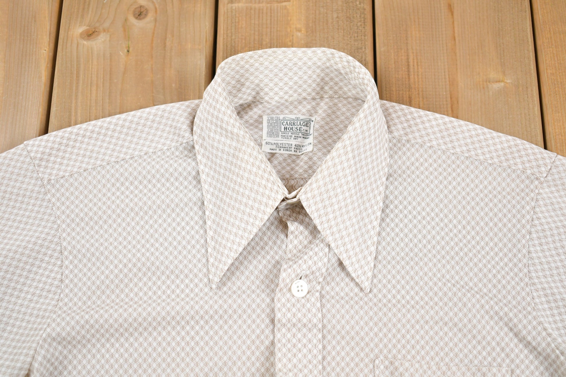 Vintage 1970s Carriage House Single Needle Button Up Shirt