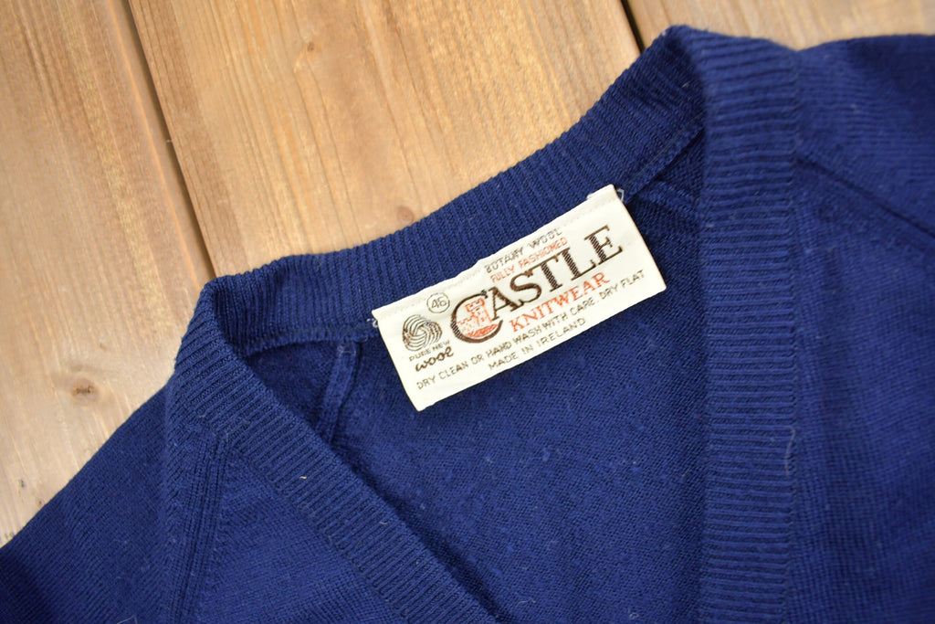 Vintage 1970s Castlebar Golf Club Knit V-Neck Sweater