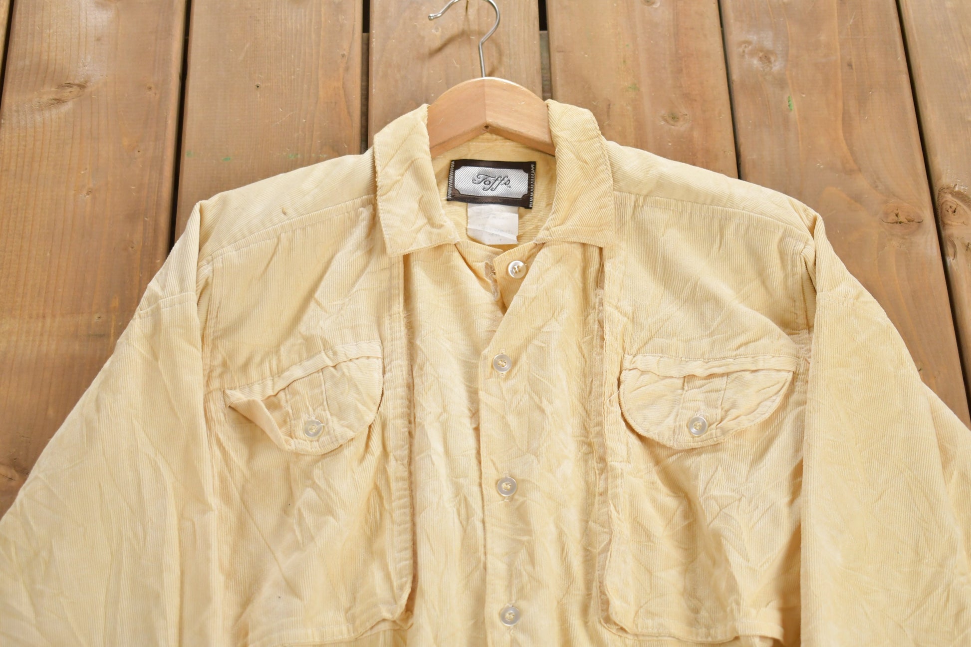 Vintage 1960s Toffs Corduroy Shirt Dress