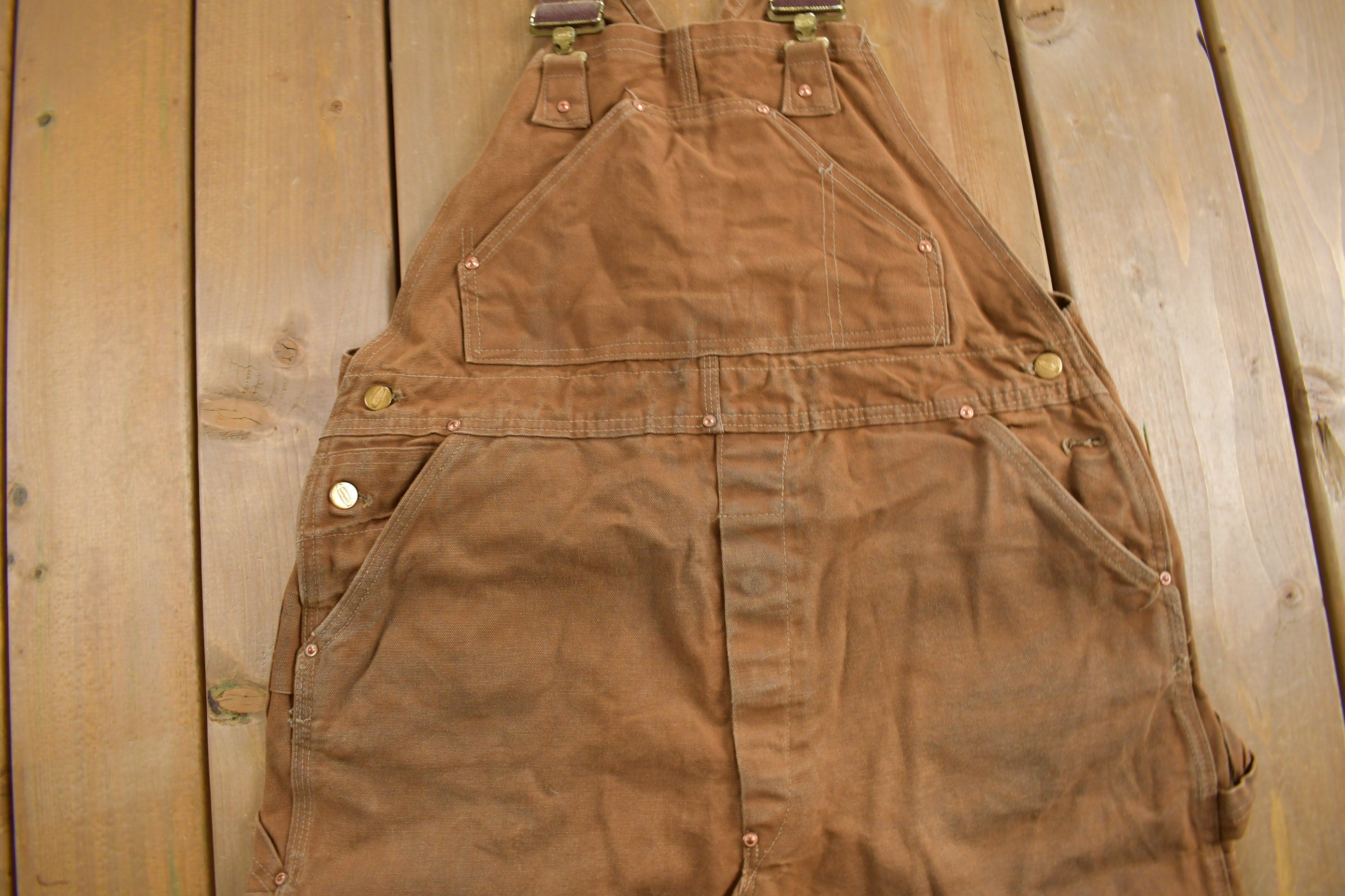 Vintage 1970s Carhartt Double Knee Canvas Overalls Size Small - Medium