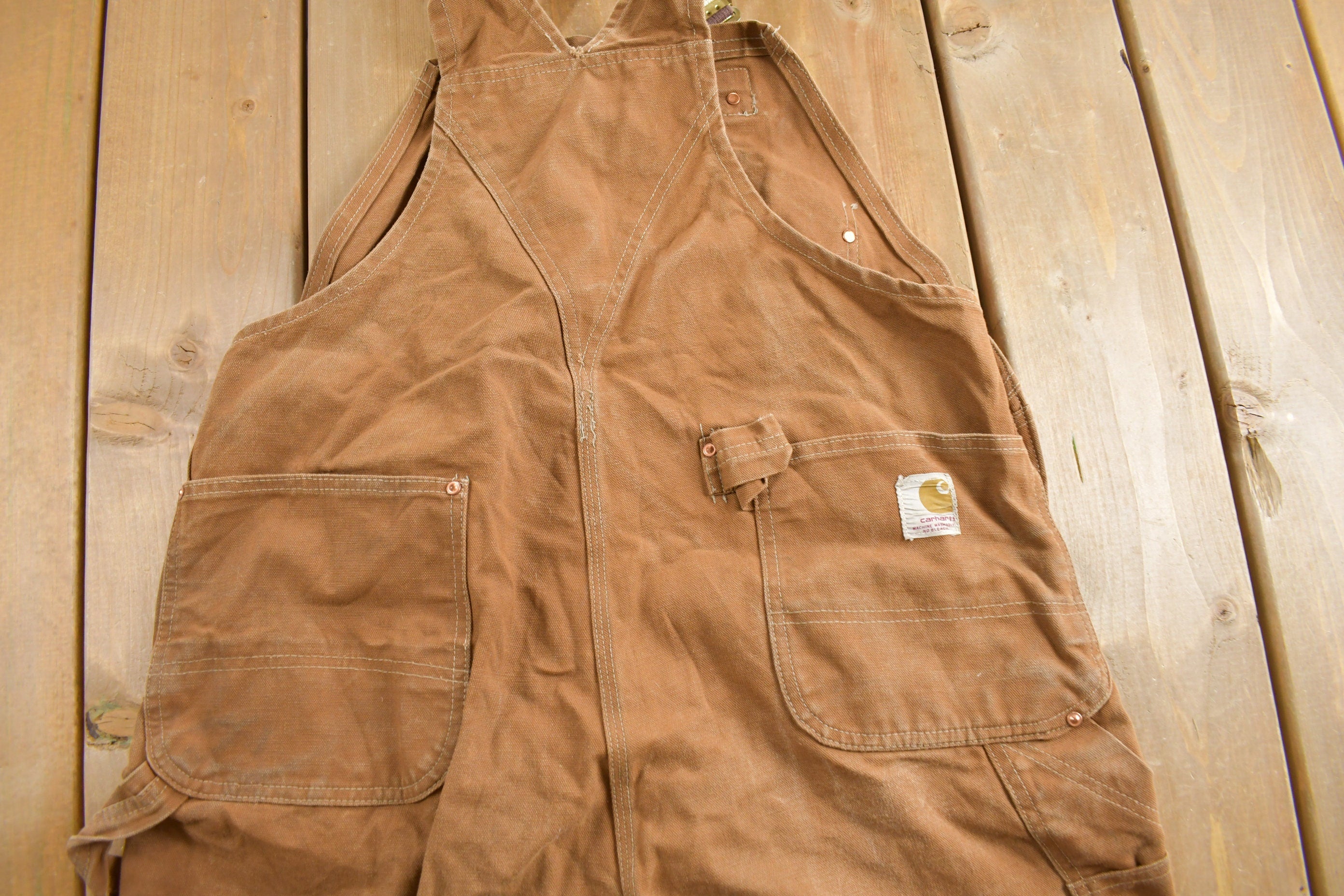 Vintage 1970s Carhartt Double Knee Canvas Overalls Size Small - Medium