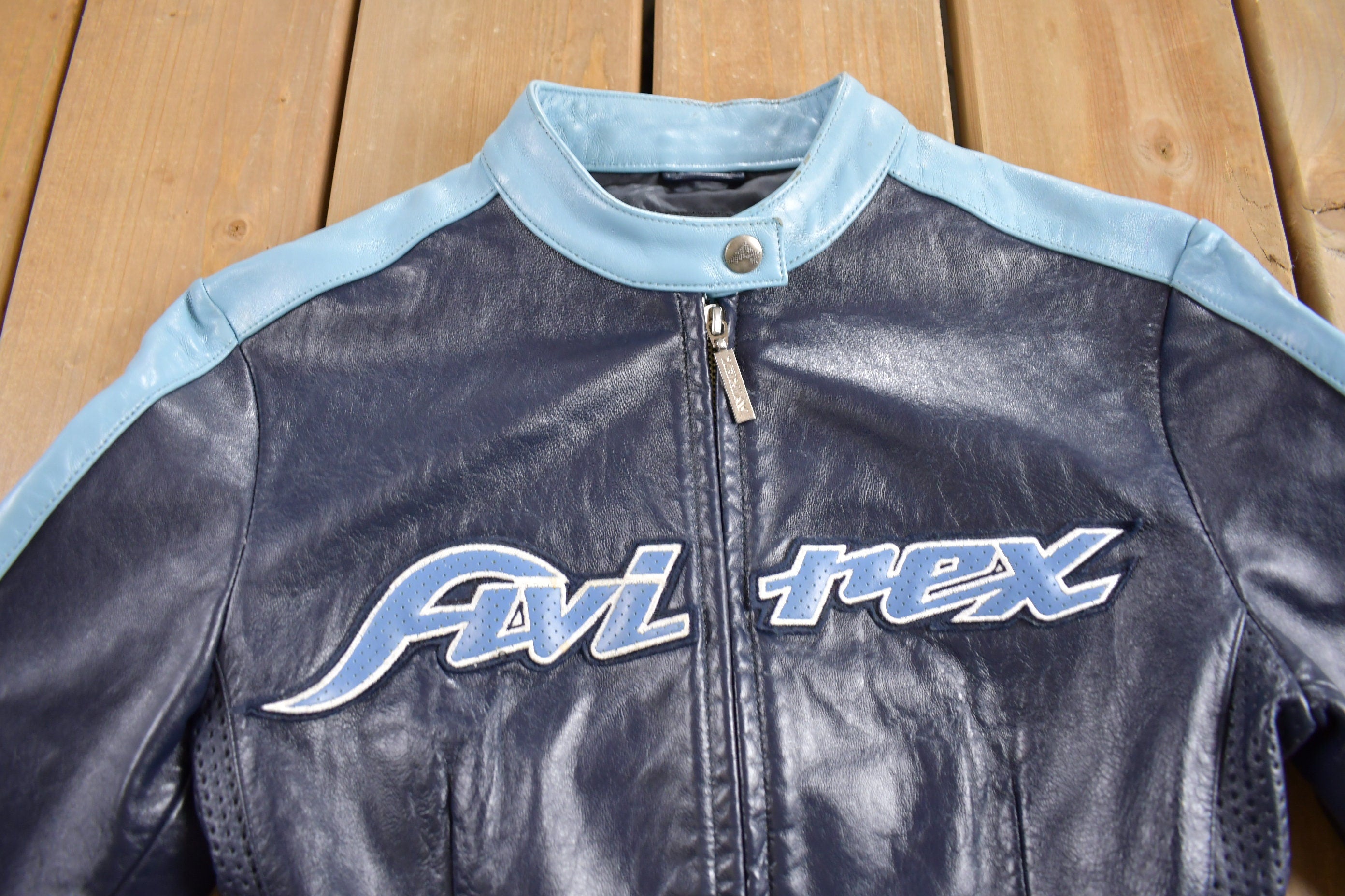 Vintage 1990s Avirex Leather Race Bike Jacket