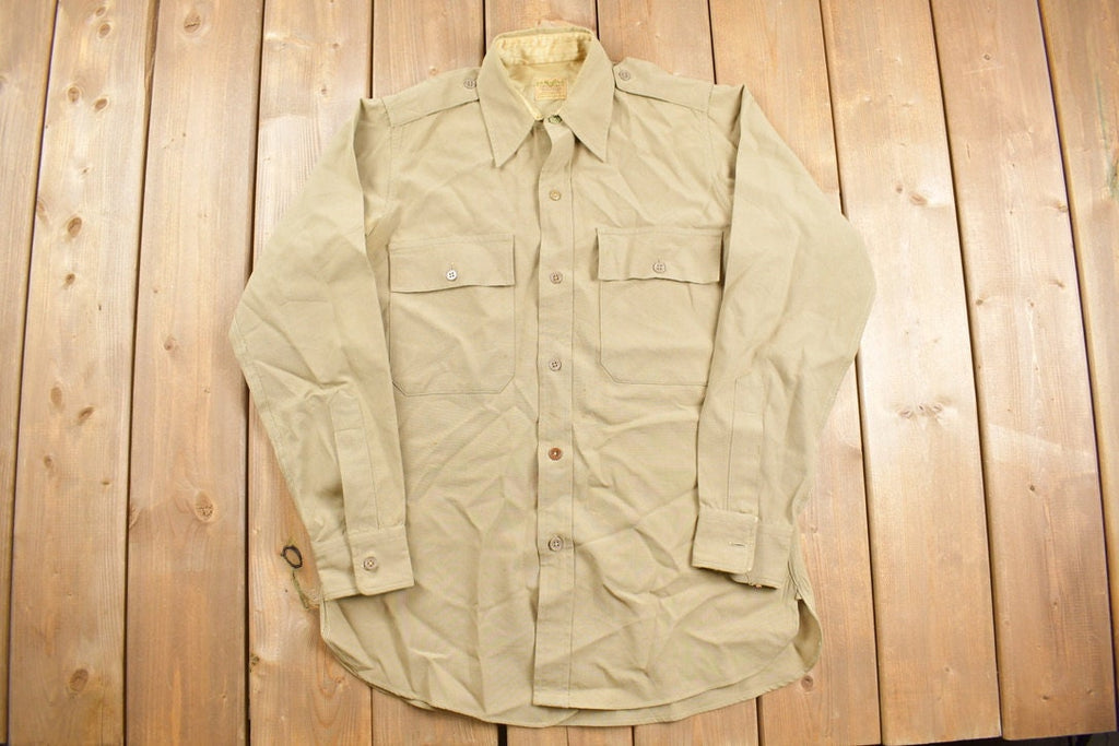 Vintage 1940s V Command Military Button Up Shirt