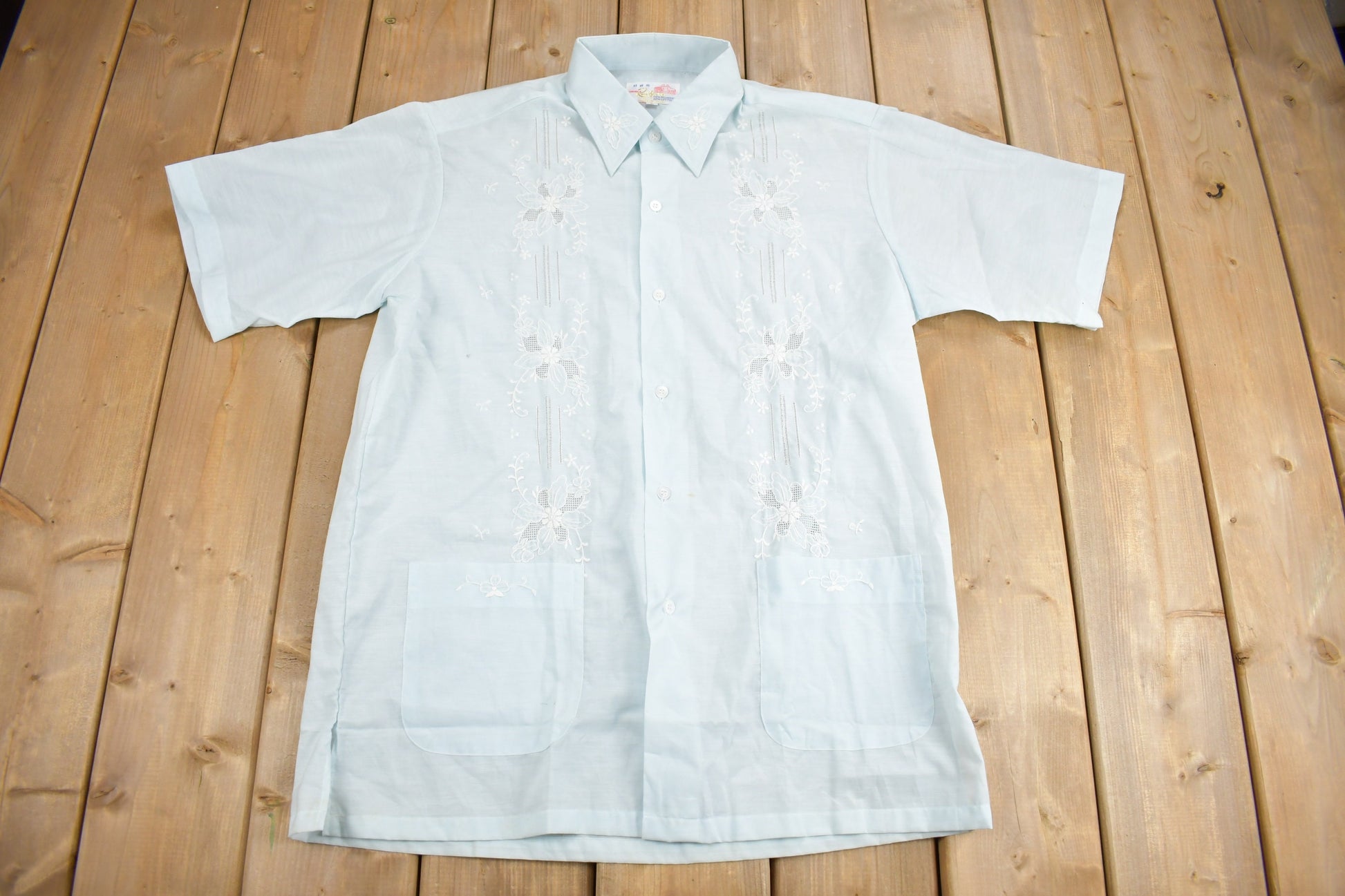 Vintage 1970s Double Red Horse Embroidered Button Up Shirt