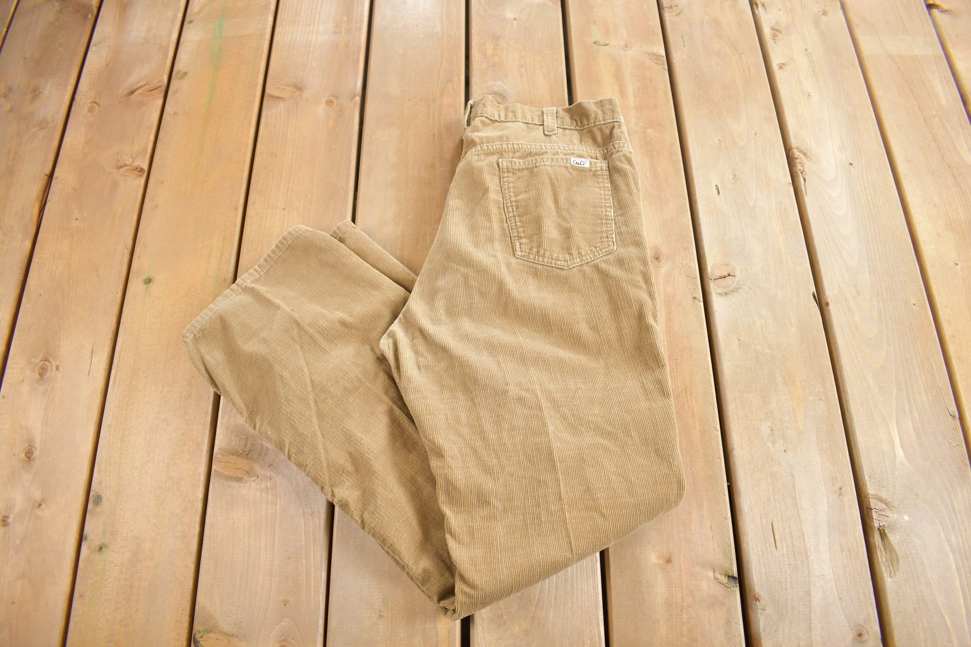 Vintage 1970s GWG Brown Corduroy Trousers Size 34 x 30