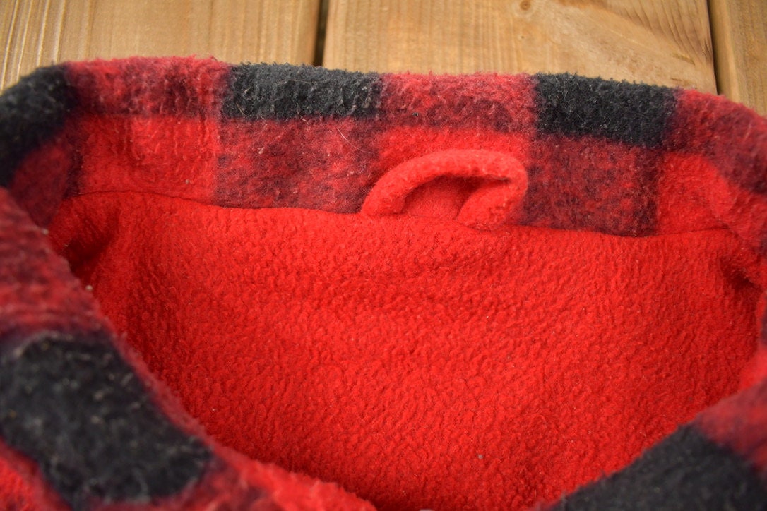 Vintage 1990s Marlboro Plaid Fleece Sweater Shirt