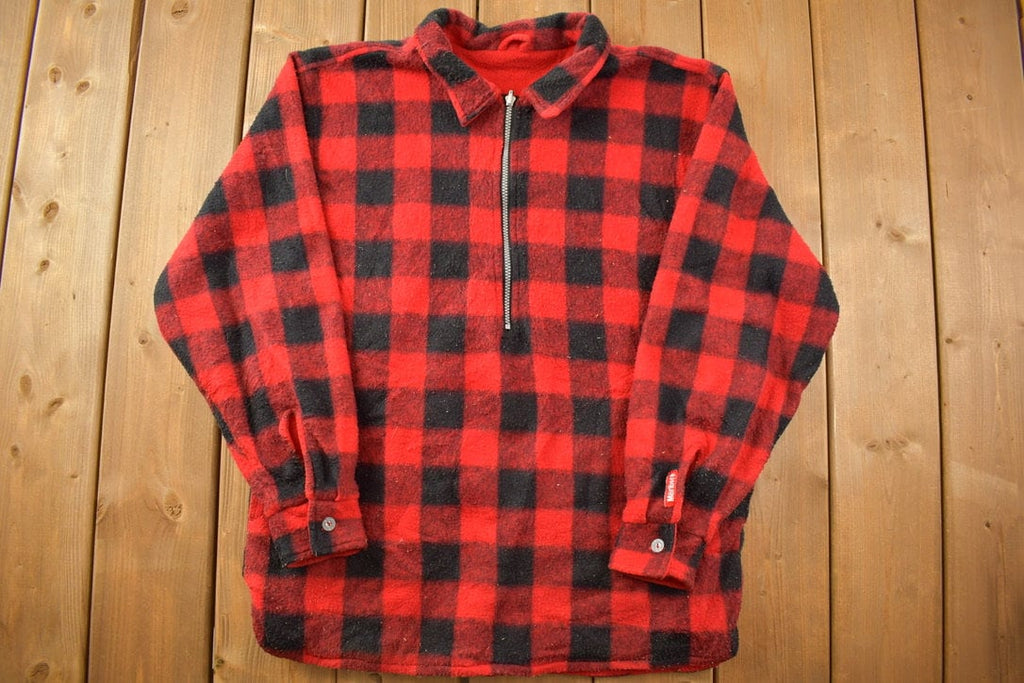 Vintage 1990s Marlboro Plaid Fleece Sweater Shirt
