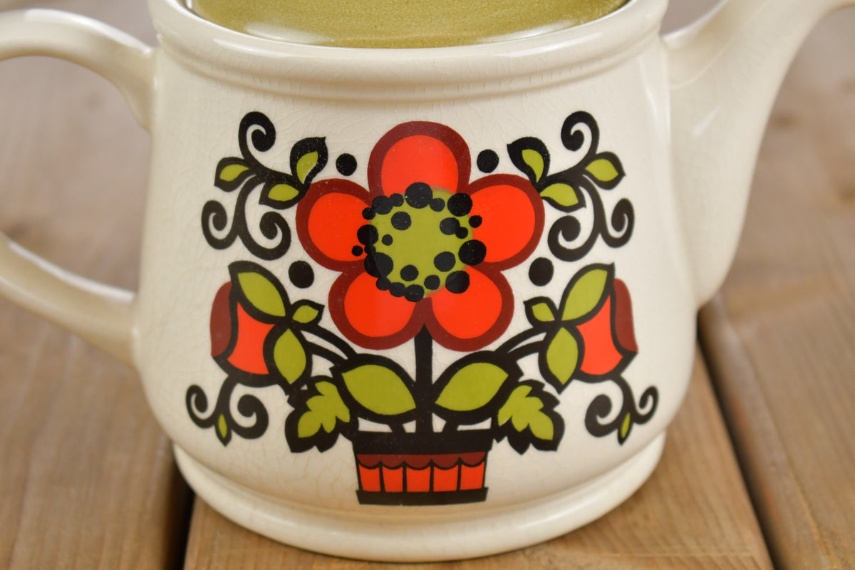 Vintage 1960s Sadler Floral Ceramic Tea Pot