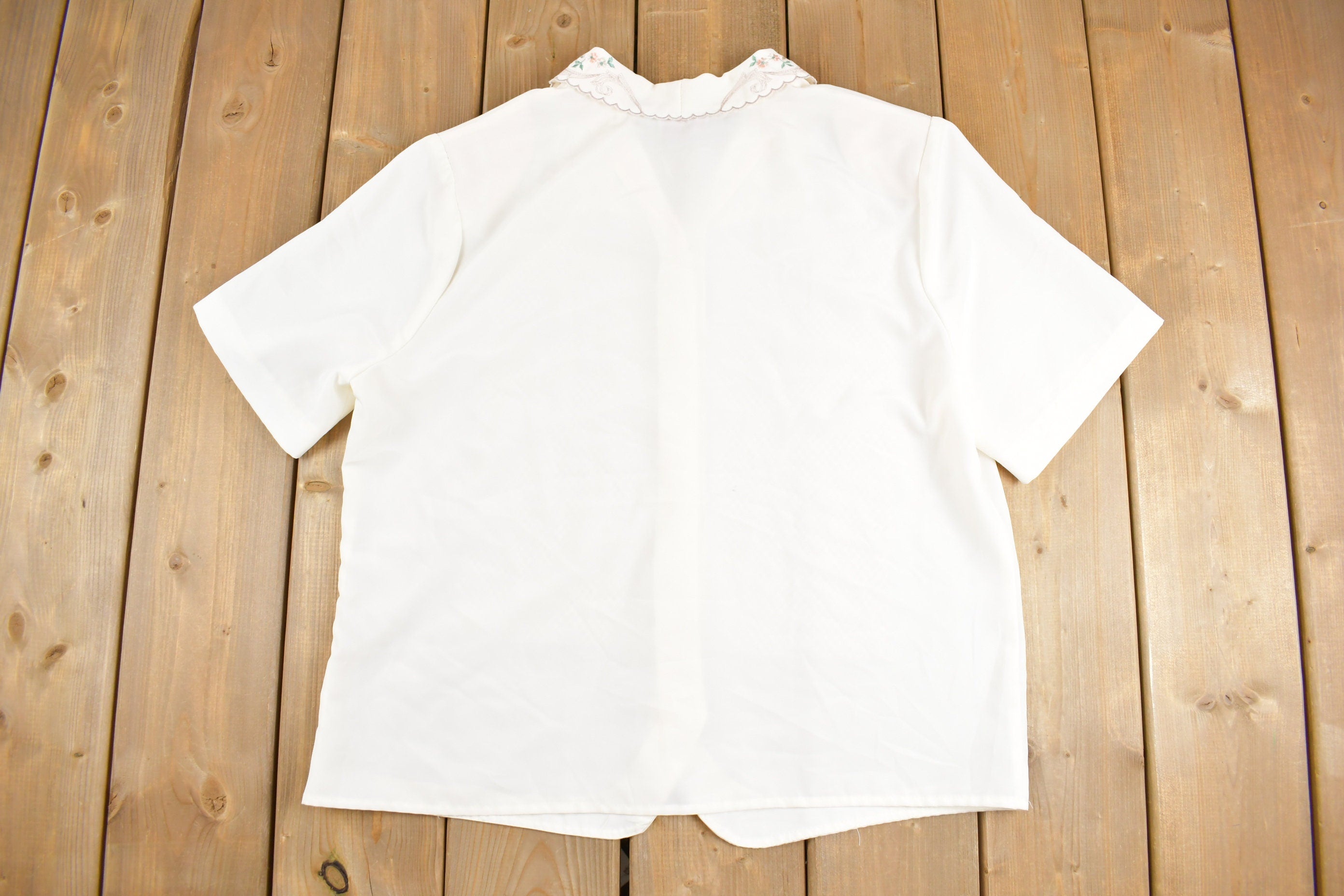 Vintage 1980s Lauren Lee Floral Collar Button Up Shirt