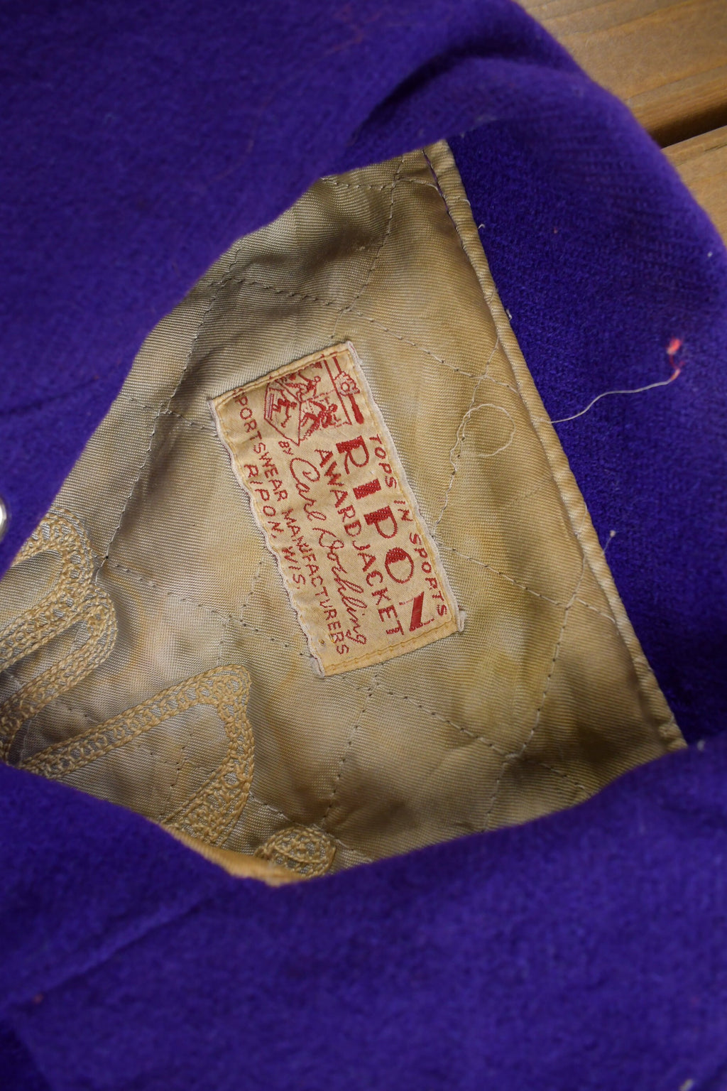 Vintage 1975 L'Anes Hornets Chain Stitched Leather Varsity Jacket