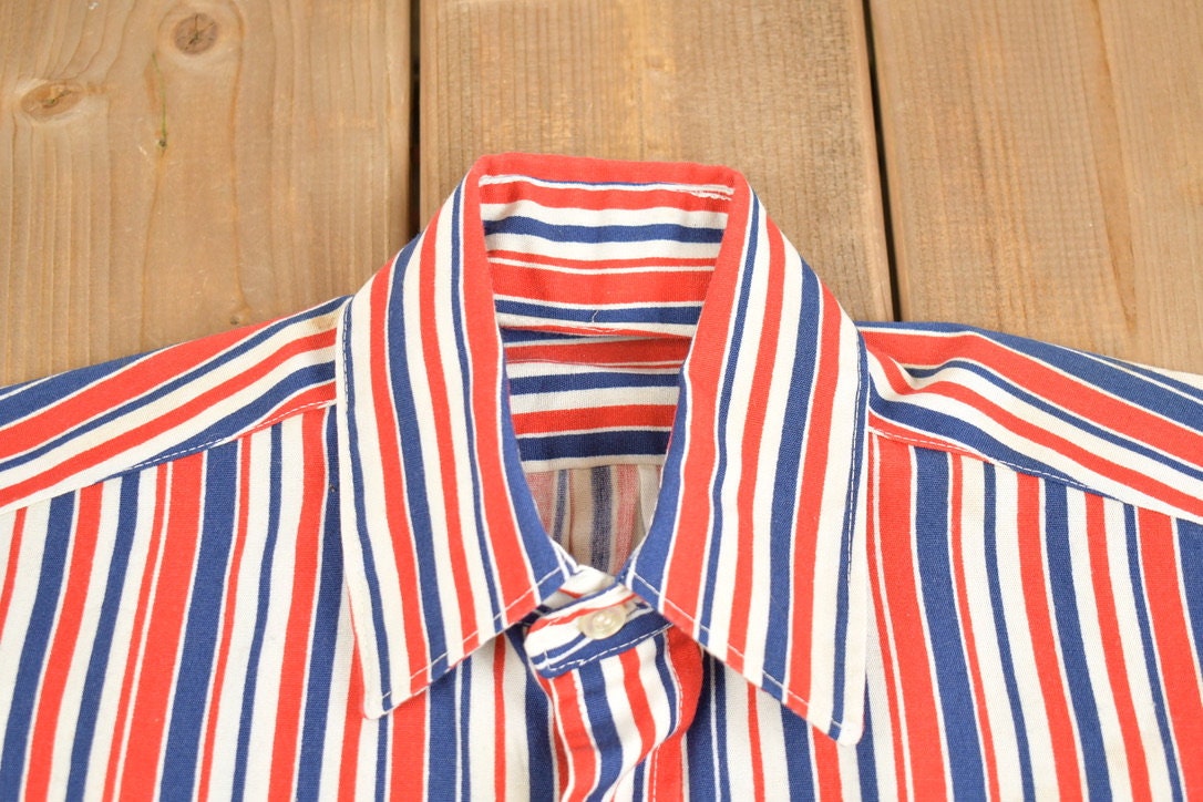 Vintage 1970s Striped Button Up Shirt