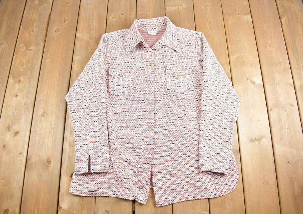 Vintage 1970s Lady Queen Wool Button Up Shirt