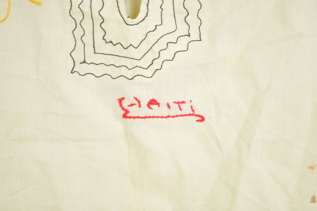 Vintage 1950s Haiti Hand Embroidered Shirt