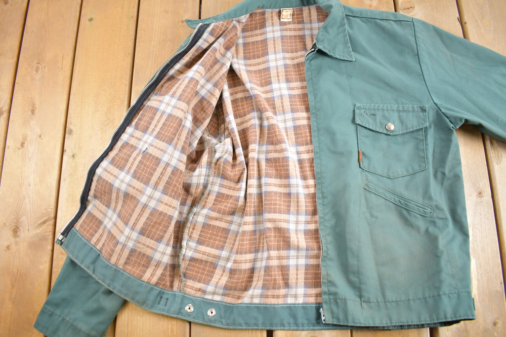 Vintage 1970s JP Plaid Lined Light Jacket