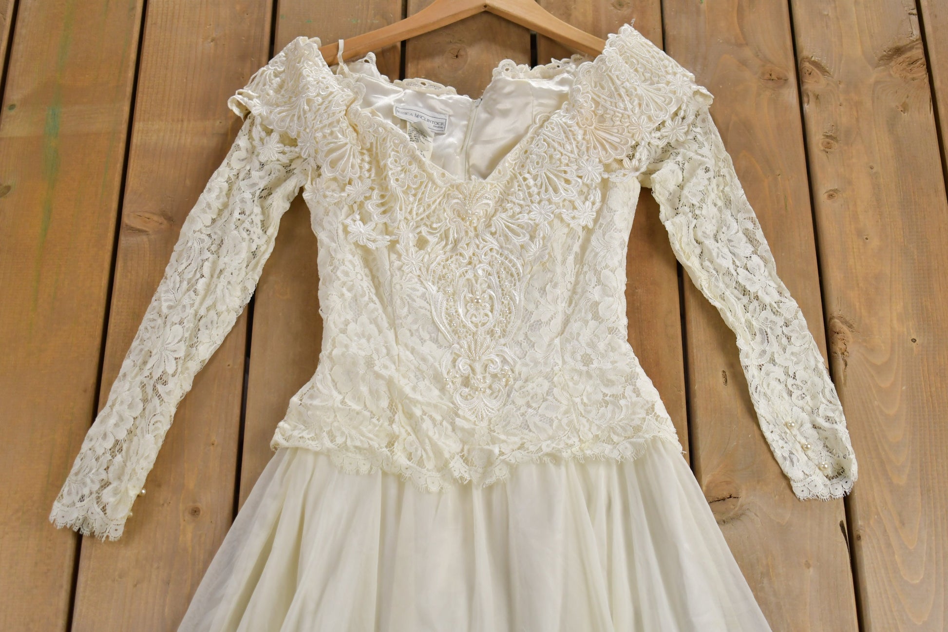 Vintage 1970s Jassica Mc Clinton Bridal Dress