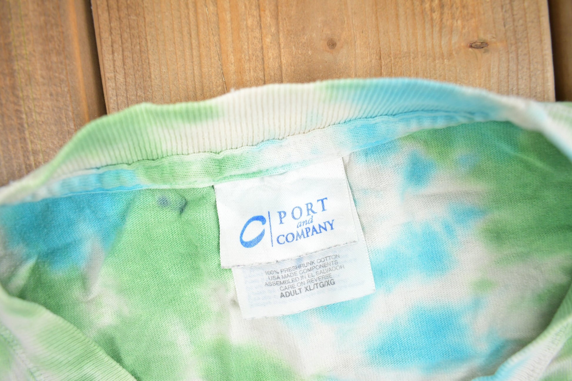 Vintage Y2K Green & Blue Tie Dye T-Shirt