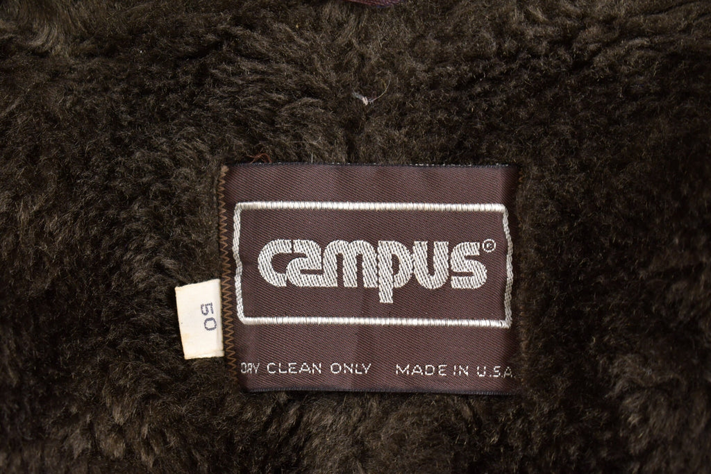Vintage 1970s Campus Faux Fur Lined Jacket