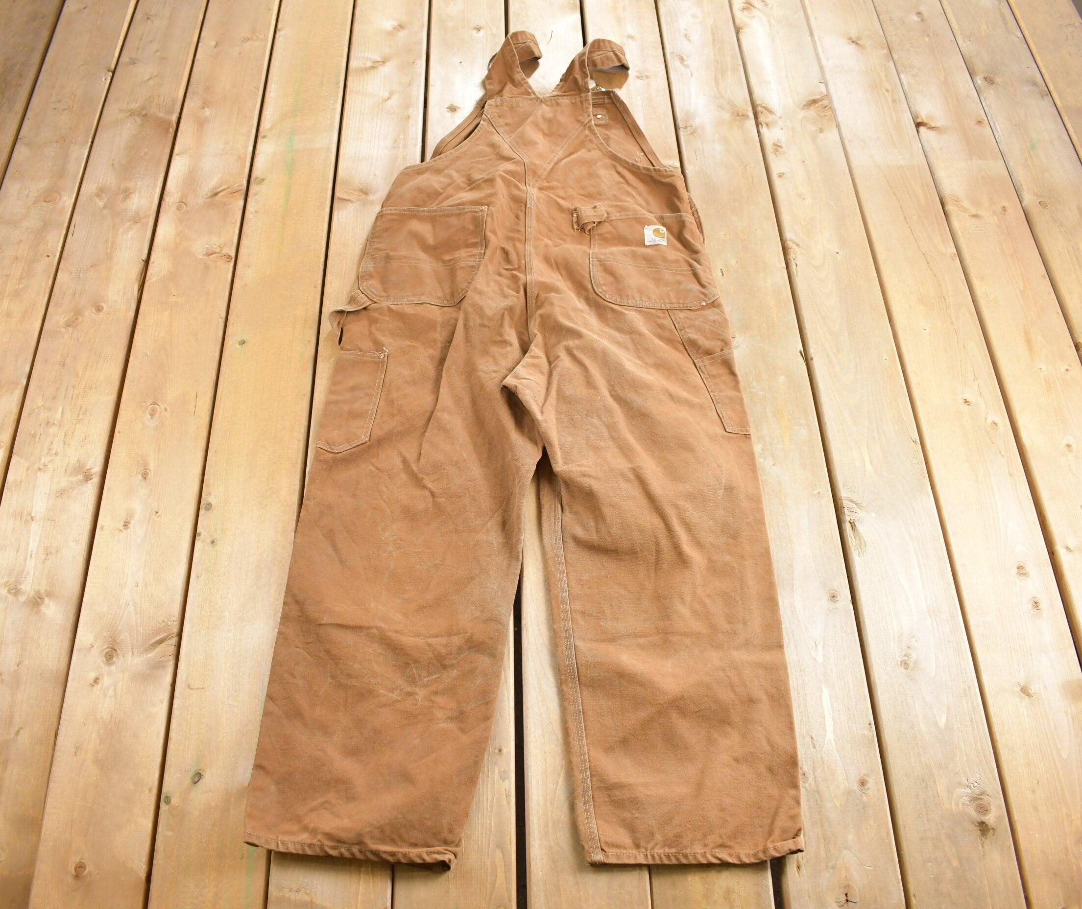 Vintage 1970s Carhartt Double Knee Canvas Overalls Size Small - Medium