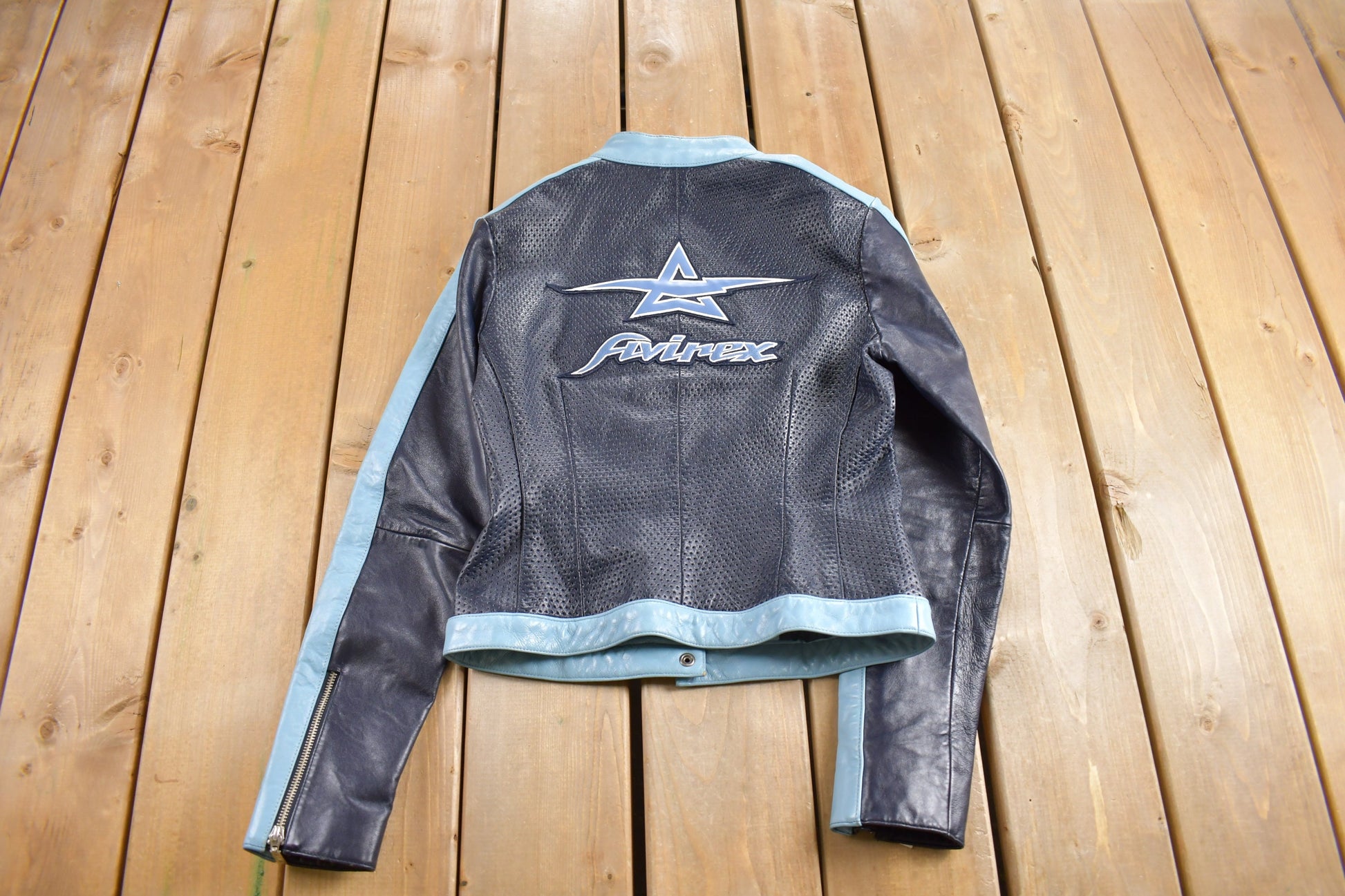 Vintage 1990s Avirex Leather Race Bike Jacket