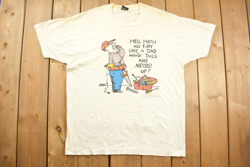 Vintage 1990s Dad's Tools Shoebox Greetings Hallmark Graphic T-Shirt