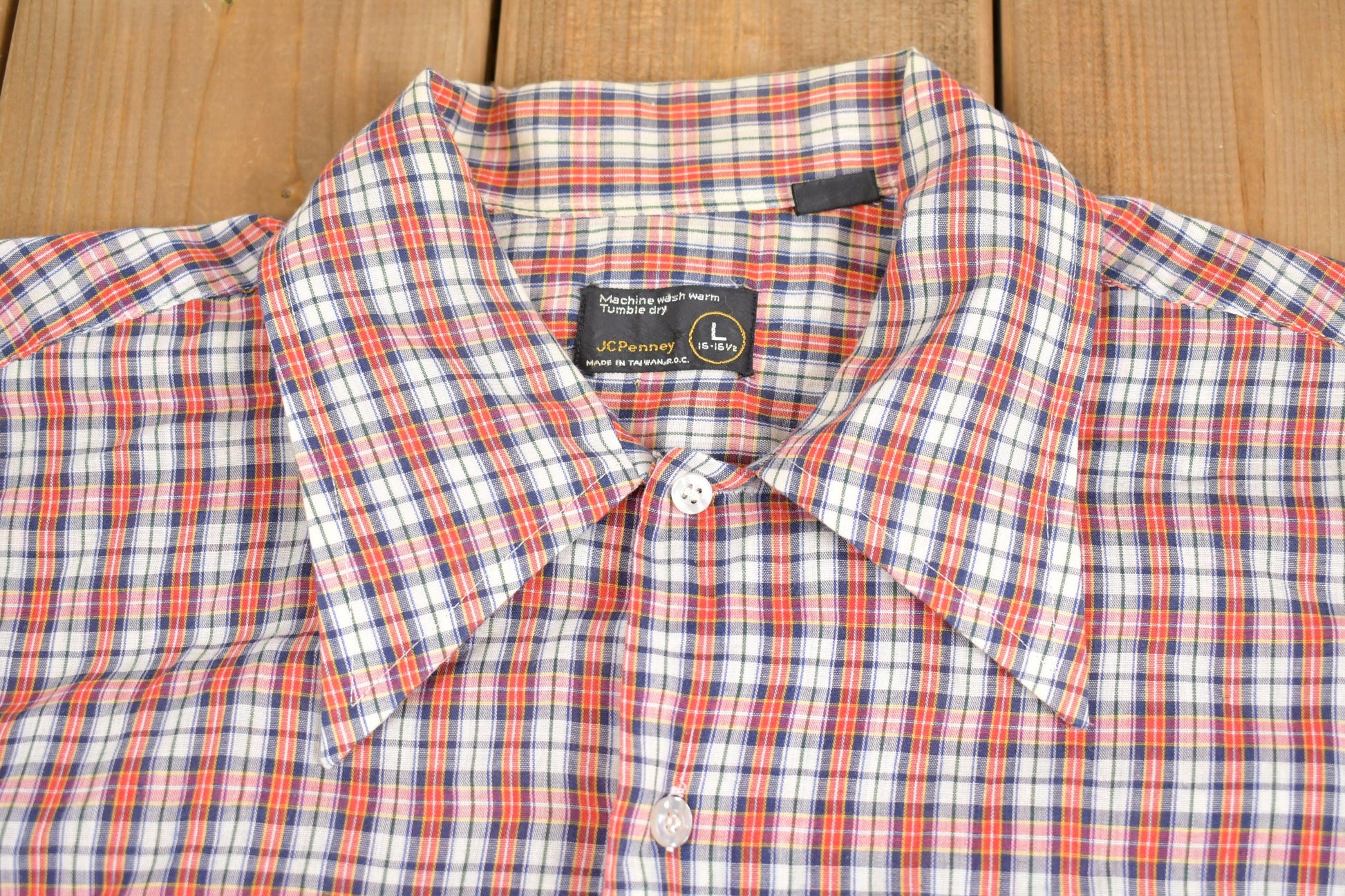 Vintage 1970s JC Penney Western Plaid Button Up Shirt