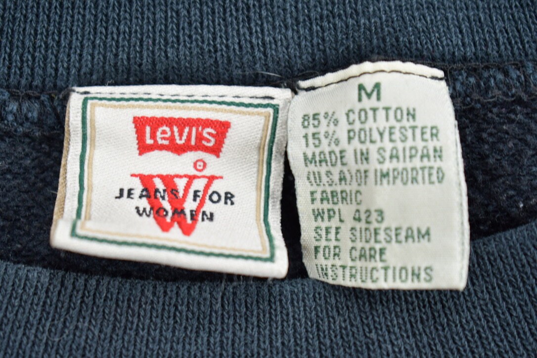 Vintage 1990s Levi's Jeans Embroidered Crewneck Sweatshirt / 90s Crewneck / Made In USA / Streetwear /