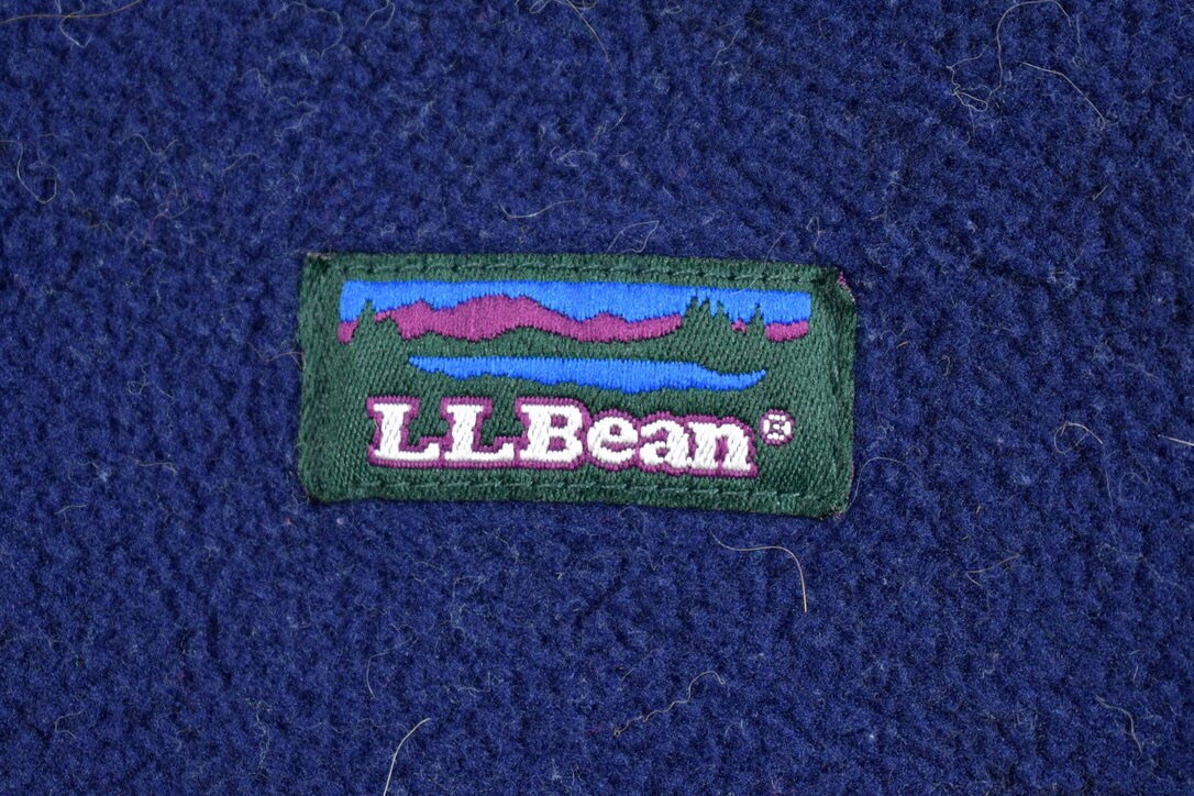 Vintage 1980s LL Bean Half Zip Fleece Sweater / Made In USA / 80s Sweater / Streetwear / Athleisure / Hiking / Blue / 80s LL Bean