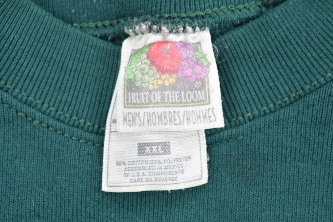 Vintage 1990s Fruit Of The Loom Blank Crewneck Sweatshirt / 90s Crewneck / Essential / Streetwear / 90s Green Blank