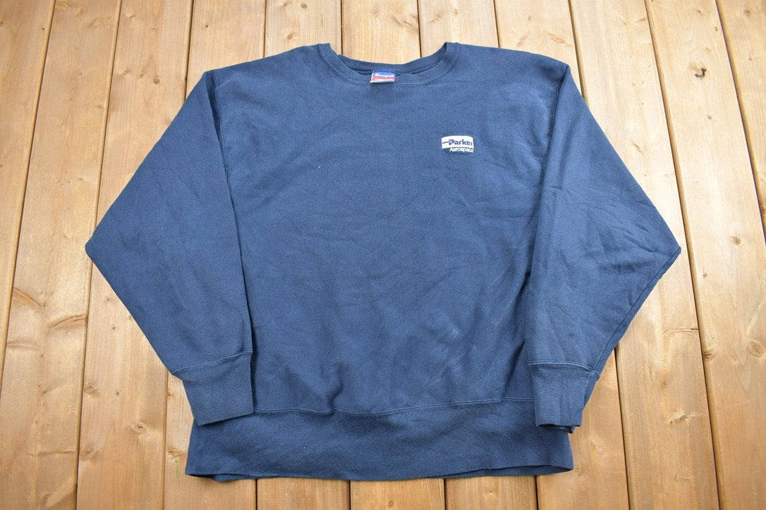 Vintage 1990s Parker Aerospace Champion Crewneck Sweatshirt / Vintage Champion / Vintage Pullover / Streetwear / Athleisure Sportswear