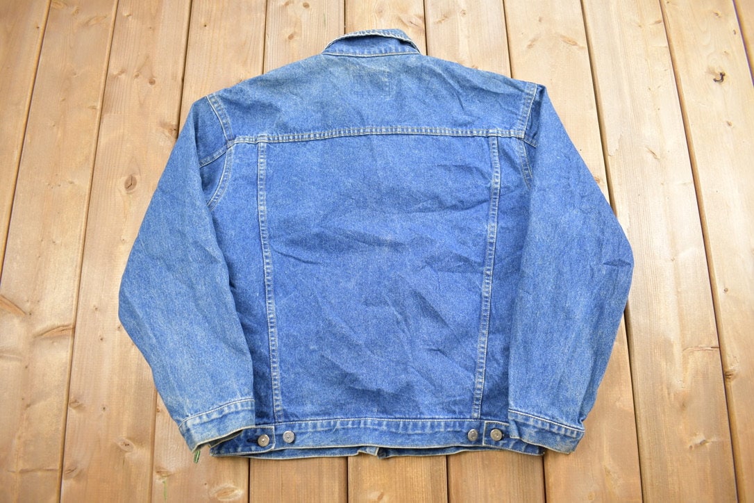 Vintage 1990s AKA Bay Denim Jean Jacket / Vintage Denim / Streetwear / Vintage Fall Outerwear / Fall Jacket / AKA Bay Denim / Medium Wash