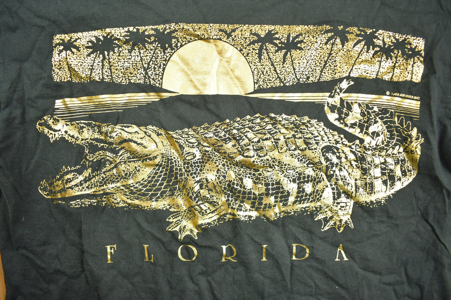 Vintage 1990s Florida Alligator Graphic Souvenir T Shirt / Made In USA / Vacation Tee / Travel T Shirt / Single Stitch