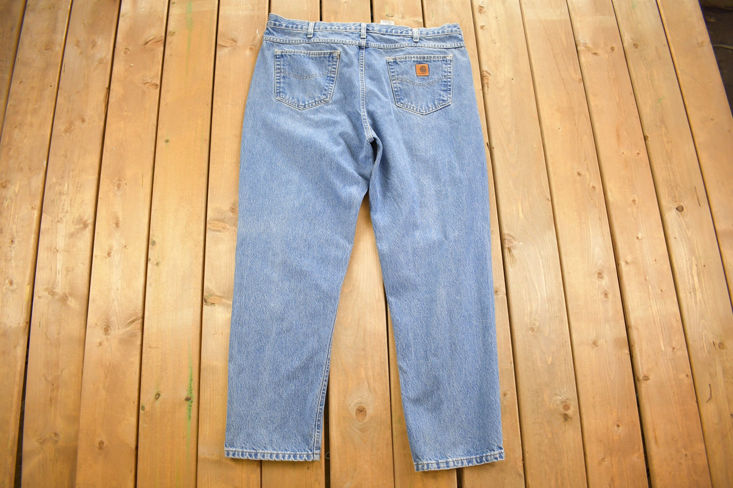 Vintage 1990s Carhartt Work Jeans Size 42 x 31 / 90s Carhartt / Light Wash / Distressed Carhartt / Vintage 90s Workwear