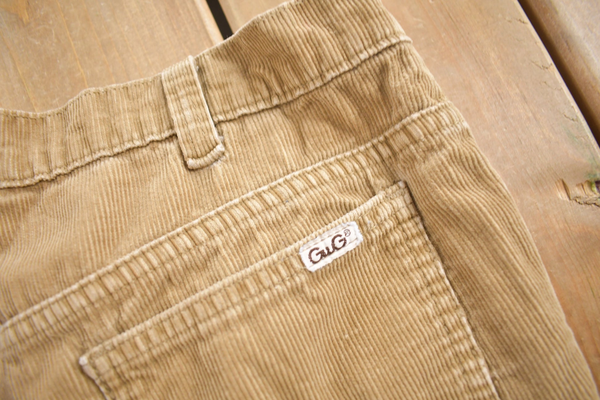 Vintage 1970s GWG Brown Corduroy Trousers Size 34 x 30