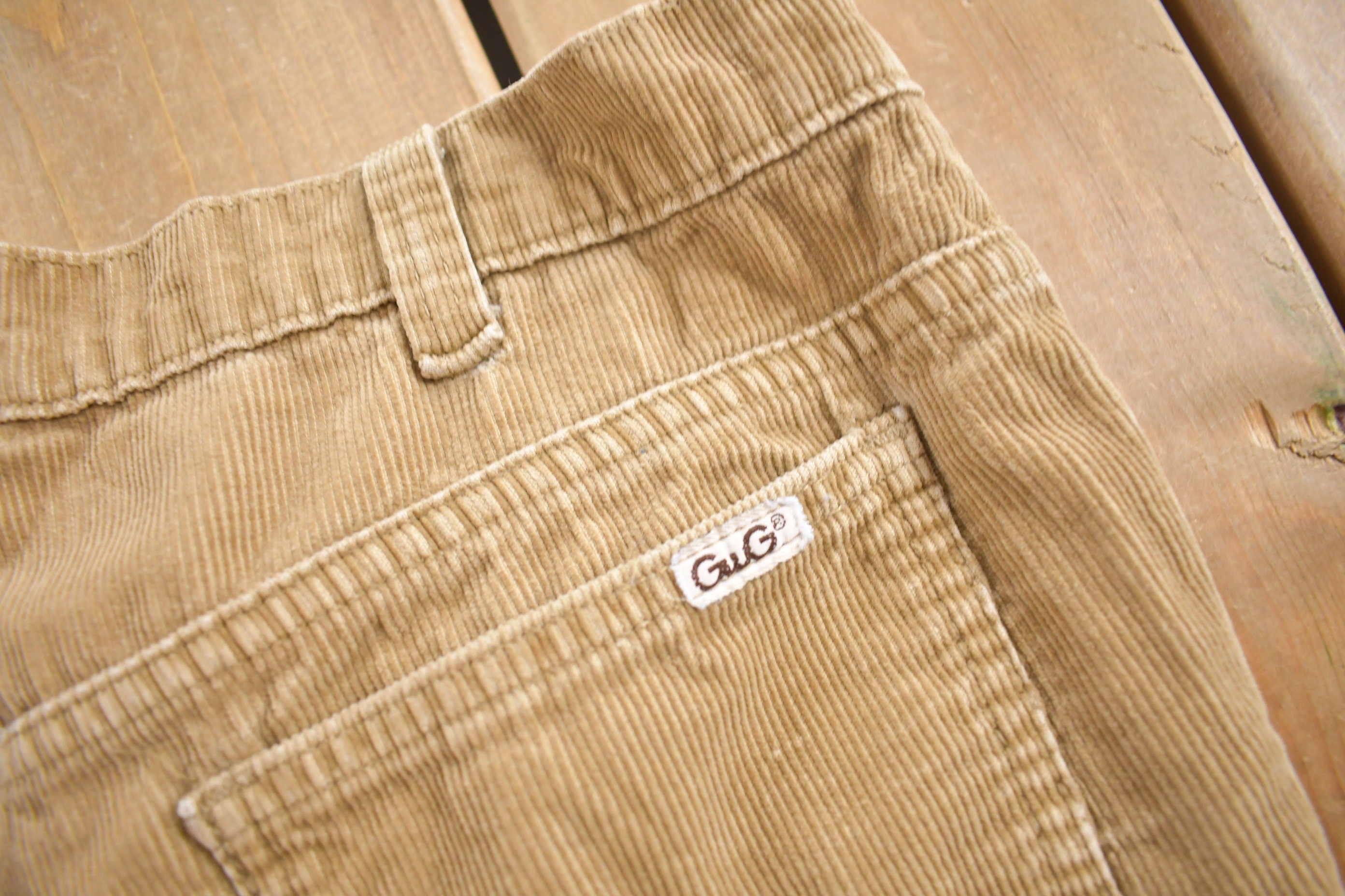 Vintage 1970s GWG Brown Corduroy Trousers Size 34 x 30