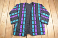 Vintage 1980s Yak Magik Woven Design Cardigan Sweater