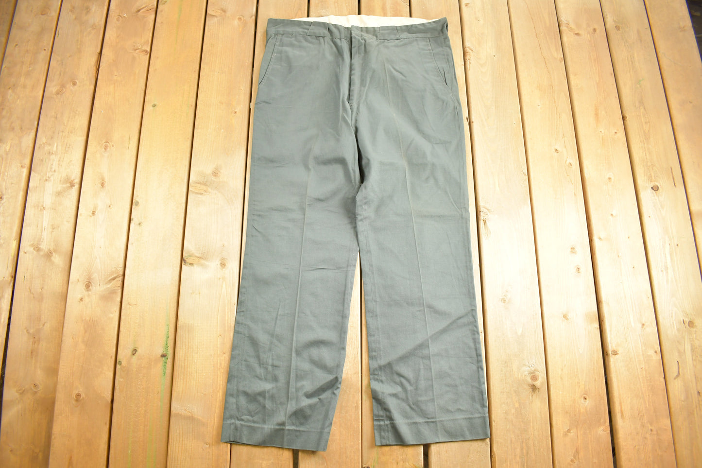 Vintage 1990s Grey Sail Trousers Size 40 x 31 / American Vintage / Streetwear Fashion / Vintage Pants / True Vintage / 100% Cotton