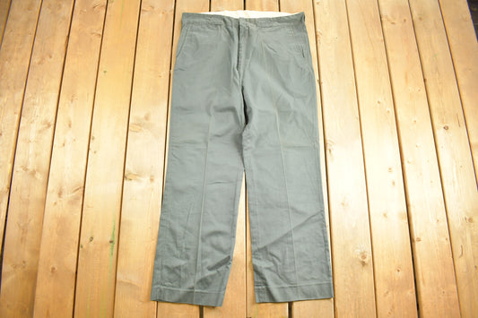 Vintage 1990s Grey Sail Trousers Size 40 x 31 / American Vintage / Streetwear Fashion / Vintage Pants / True Vintage / 100% Cotton