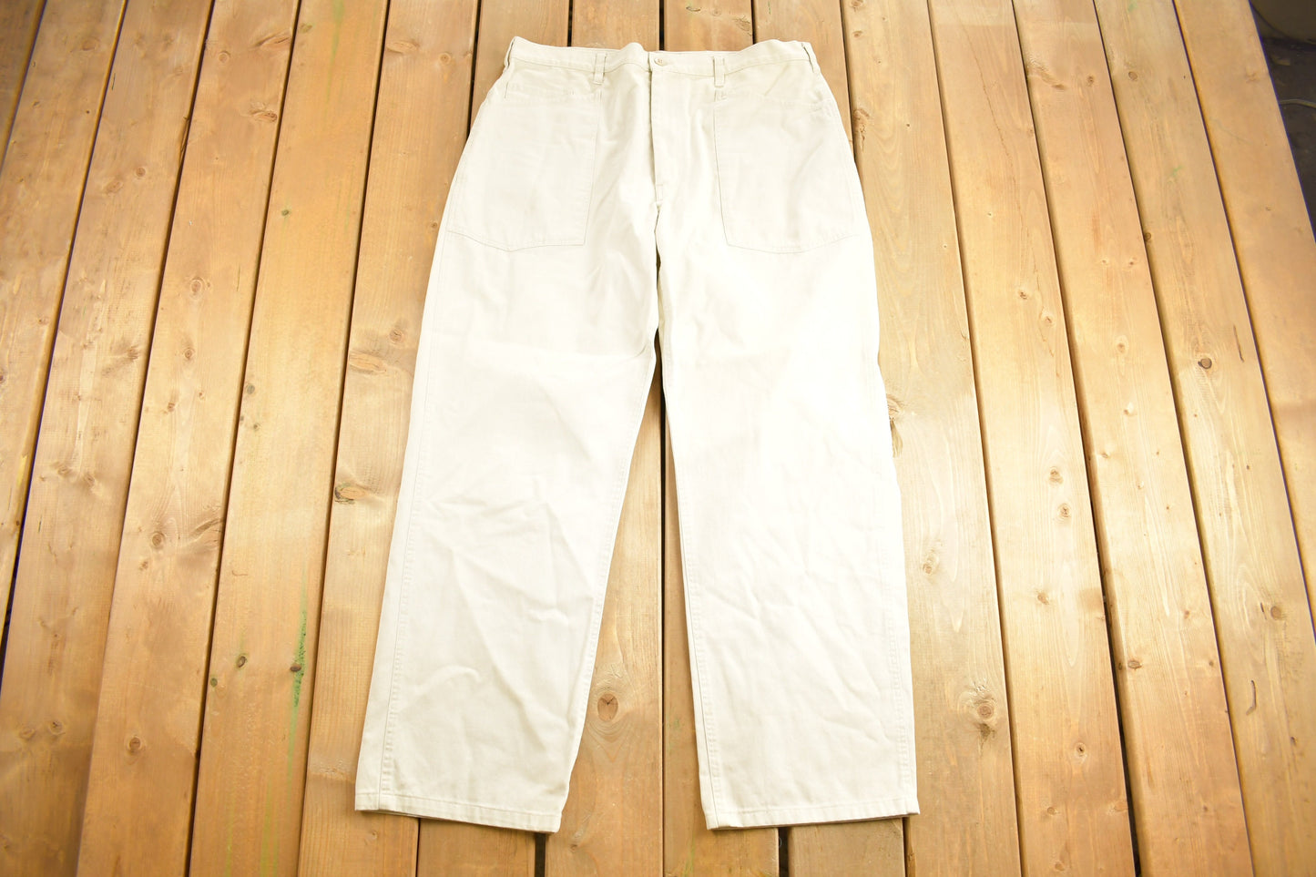 Vintage 1990s Polo by Ralph Lauren Beige Trousers Size 38 x 31 / Made in Canada / 90s Style Pants / Streetwear Fashion / Bottoms