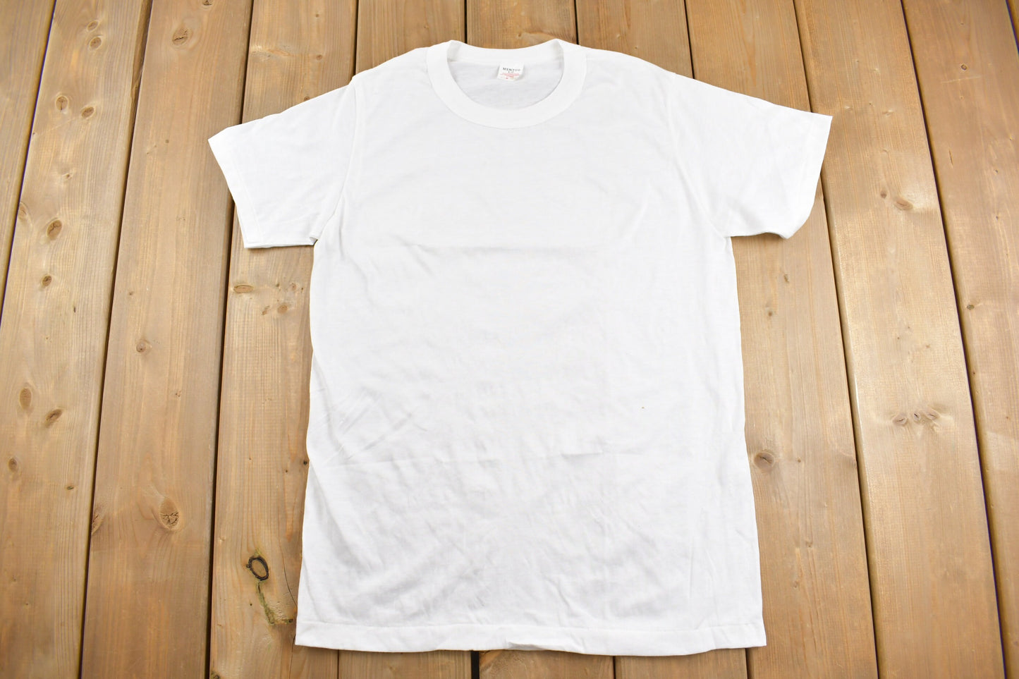 Vintage 1990s Mentog Blank White T Shirt / Vintage T Shirt / Vintage Blank / Rare Vintage / Streetwear / Made in Canada / 80s / 90s